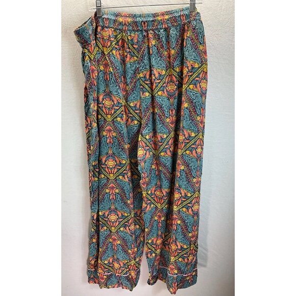 Anthropologie Pajama Pants  Animal Print 2X butterflies multicolor modal pockets - Picture 2 of 10